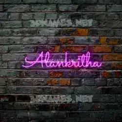 alankritha in Pink Neon style - 3D name wallpaper