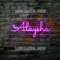 alaysha in Pink Neon style - 3D name wallpaper