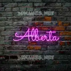 alberta in Pink Neon style - 3D name wallpaper