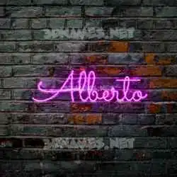 alberto in Pink Neon style - 3D name wallpaper