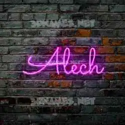 alech in Pink Neon style - 3D name wallpaper