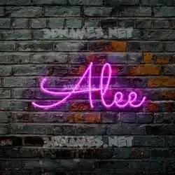 alee in Pink Neon style - 3D name wallpaper