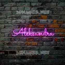 aleksandra in Pink Neon style - 3D name wallpaper