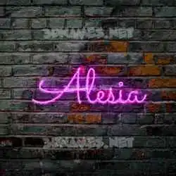 alesia in Pink Neon style - 3D name wallpaper
