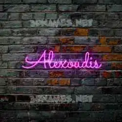 alexoudis in Pink Neon style - 3D name wallpaper