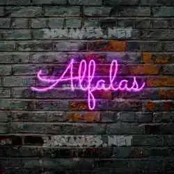 alfalas in Pink Neon style - 3D name wallpaper