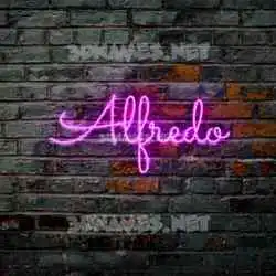 alfredo in Pink Neon style - 3D name wallpaper