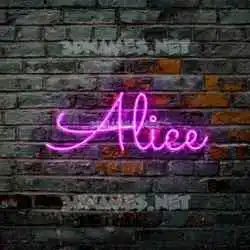 alice in Pink Neon style - 3D name wallpaper