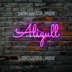 aligull in Pink Neon style - 3D name wallpaper
