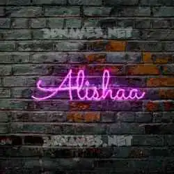 alishaa in Pink Neon style - 3D name wallpaper