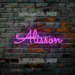 alisson in Pink Neon style - 3D name wallpaper