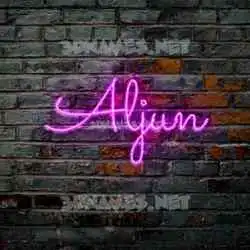 aljun in Pink Neon style - 3D name wallpaper