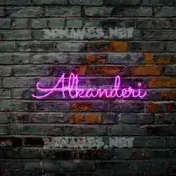 alkanderi in Pink Neon style - 3D name wallpaper