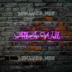 all is well in Pink Neon style - 3D name wallpaper