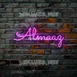 almaaz in Pink Neon style - 3D name wallpaper