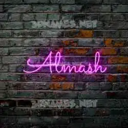 almash in Pink Neon style - 3D name wallpaper