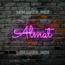 almat in Pink Neon style - 3D name wallpaper