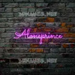 aloneprince in Pink Neon style - 3D name wallpaper