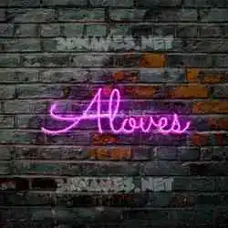 aloves in Pink Neon style - 3D name wallpaper