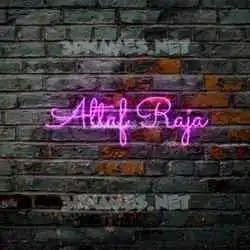 altaf raja in Pink Neon style - 3D name wallpaper