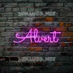 alvert in Pink Neon style - 3D name wallpaper