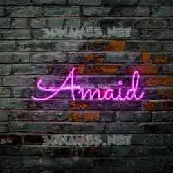 amaid in Pink Neon style - 3D name wallpaper