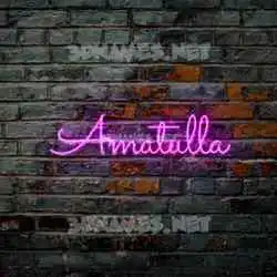 amatulla in Pink Neon style - 3D name wallpaper