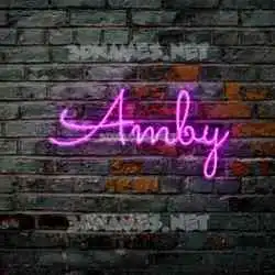 amby in Pink Neon style - 3D name wallpaper