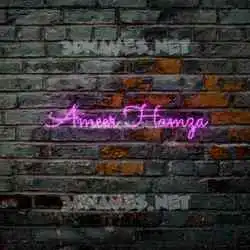 ameer hamza in Pink Neon style - 3D name wallpaper