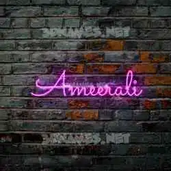 ameerali in Pink Neon style - 3D name wallpaper