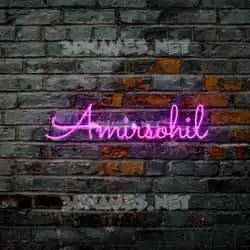 amirsohil in Pink Neon style - 3D name wallpaper