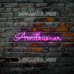 amitkumar in Pink Neon style - 3D name wallpaper
