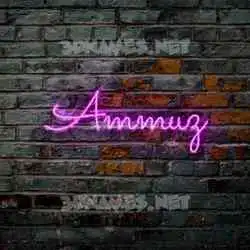 ammuz in Pink Neon style - 3D name wallpaper