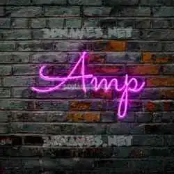 amp in Pink Neon style - 3D name wallpaper