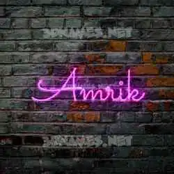 amrik in Pink Neon style - 3D name wallpaper