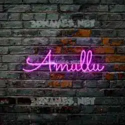amullu in Pink Neon style - 3D name wallpaper