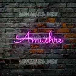 amushre in Pink Neon style - 3D name wallpaper