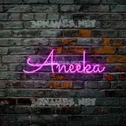 aneeka in Pink Neon style - 3D name wallpaper