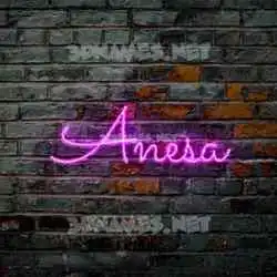 anesa in Pink Neon style - 3D name wallpaper