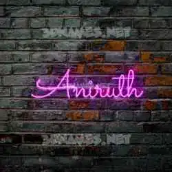 aniruth in Pink Neon style - 3D name wallpaper