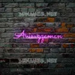 anisuzzaman in Pink Neon style - 3D name wallpaper