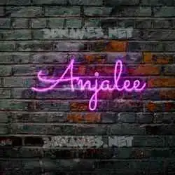 anjalee in Pink Neon style - 3D name wallpaper