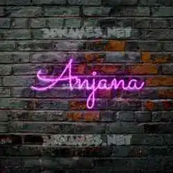 anjana in Pink Neon style - 3D name wallpaper