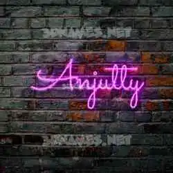 anjutty in Pink Neon style - 3D name wallpaper