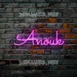 anouk in Pink Neon style - 3D name wallpaper