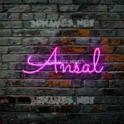ansal in Pink Neon style - 3D name wallpaper