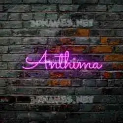 anthima in Pink Neon style - 3D name wallpaper