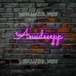 anudeeepp in Pink Neon style - 3D name wallpaper