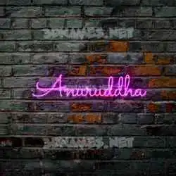anuruddha in Pink Neon style - 3D name wallpaper