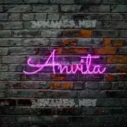 anvita in Pink Neon style - 3D name wallpaper